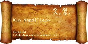 Kun Napóleon névjegykártya